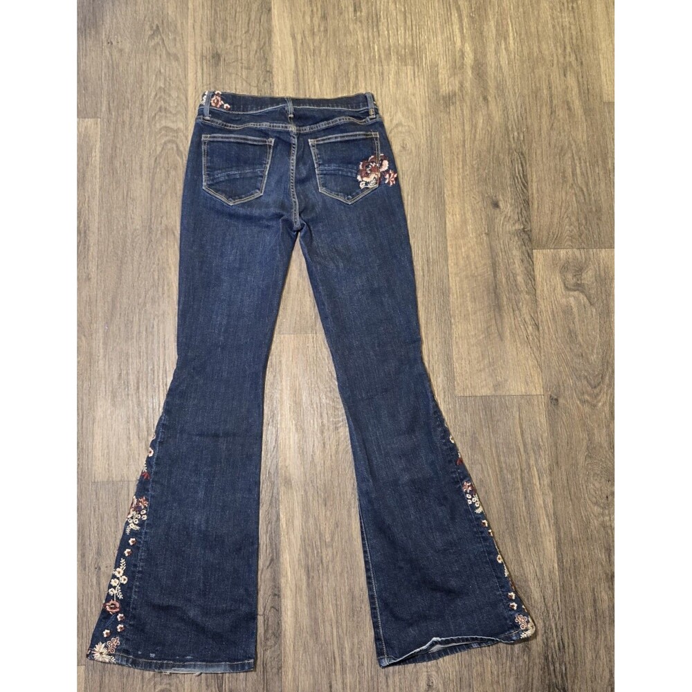 Driftwood Farrah Women's Flare Jeans Floral Embroidered Boho Stretch Denim 26X32 - Picture 5 of 7